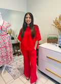 Red Ribbed Set