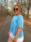 Sky Blue Acid Wash Oversized Top