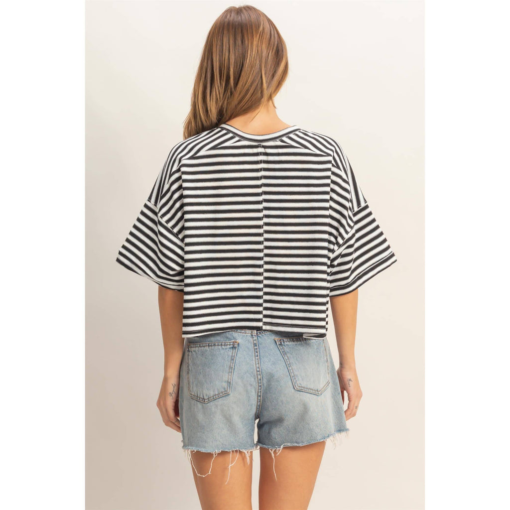 Striped Button-Up Tee