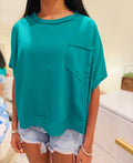 K Green Raw Edge Top