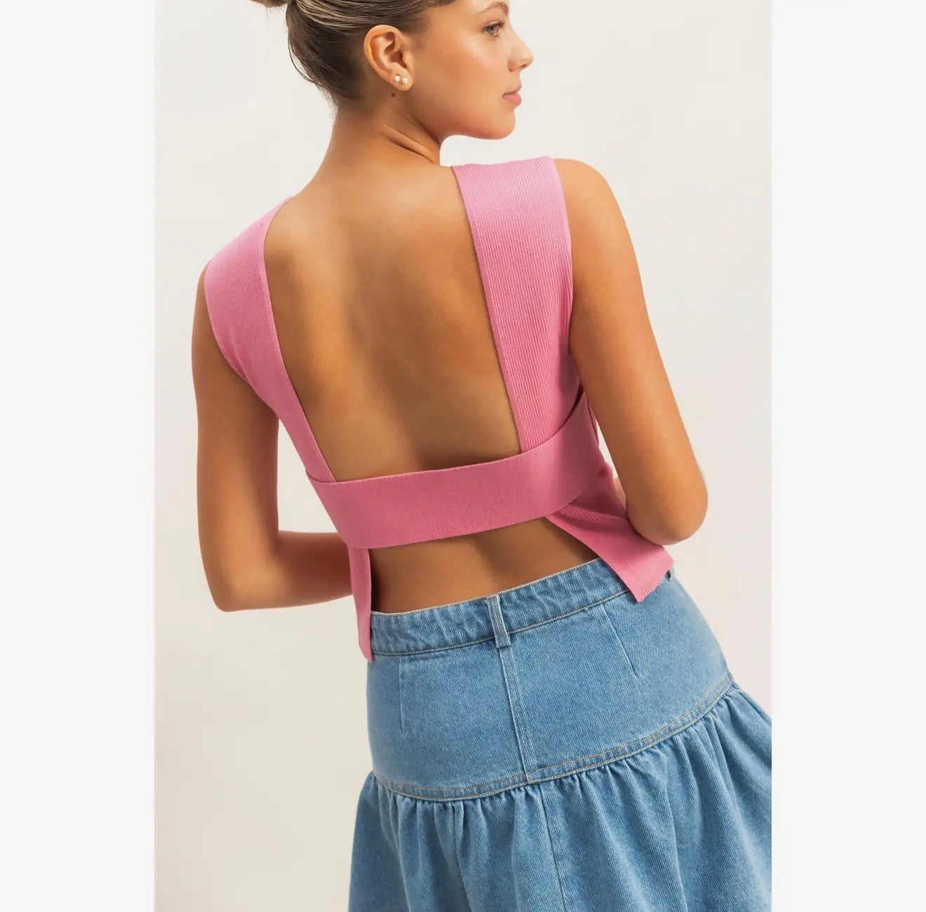 Pink Backless Nights Top