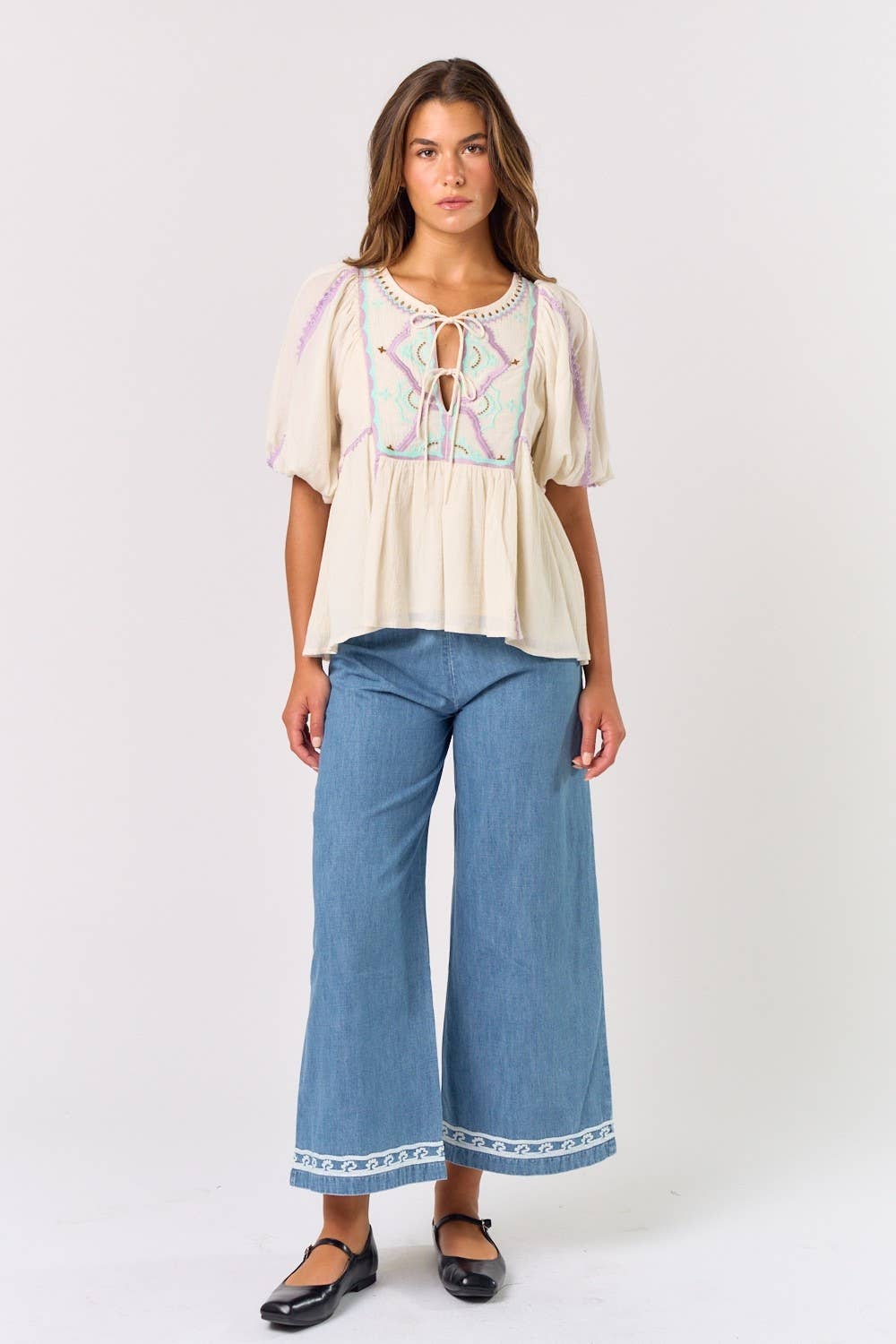 Pastel Polly Embroidered Top