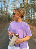 Purple Acid Wash Oversized Top