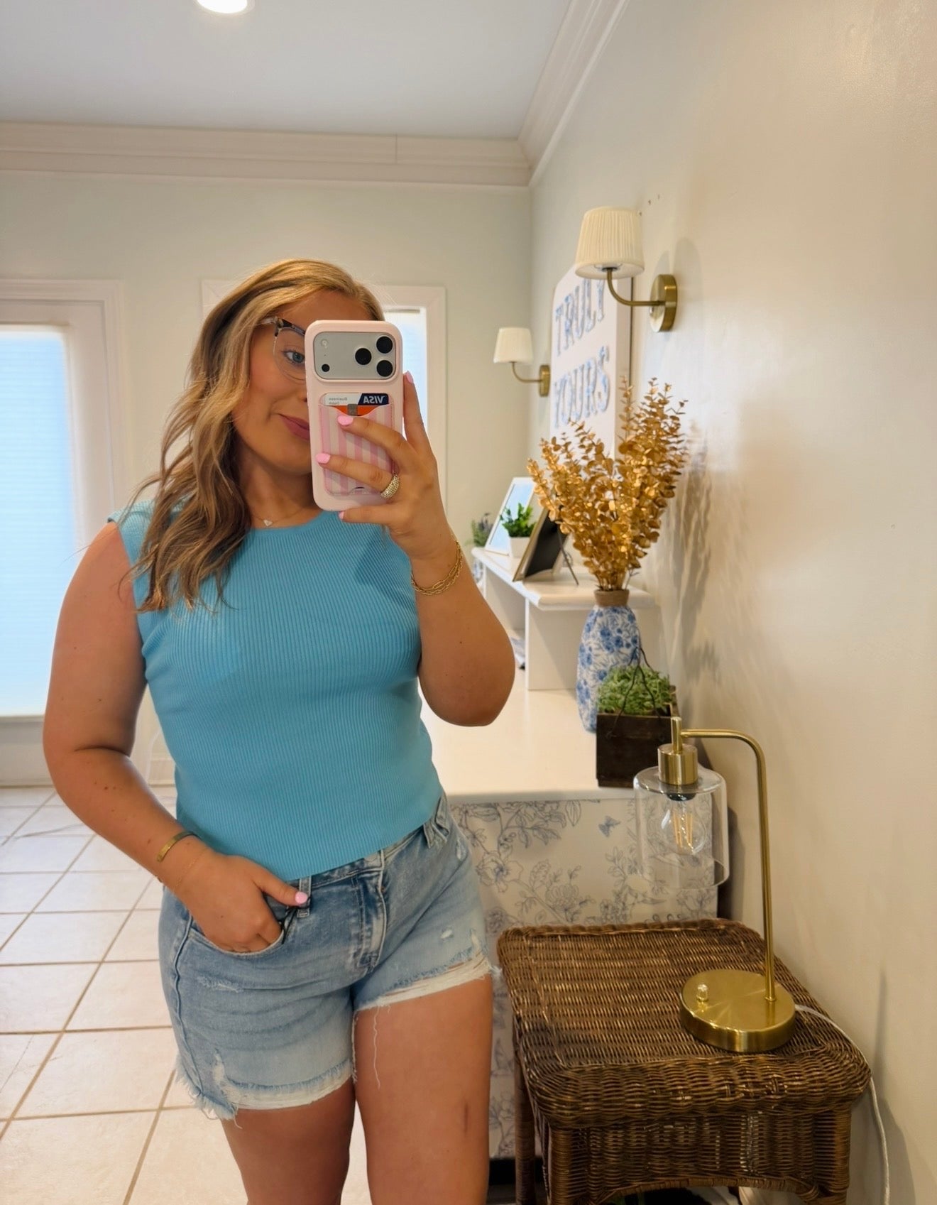 Blue Backless Nights Top