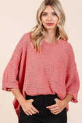 Blushing Distressed Knit Top