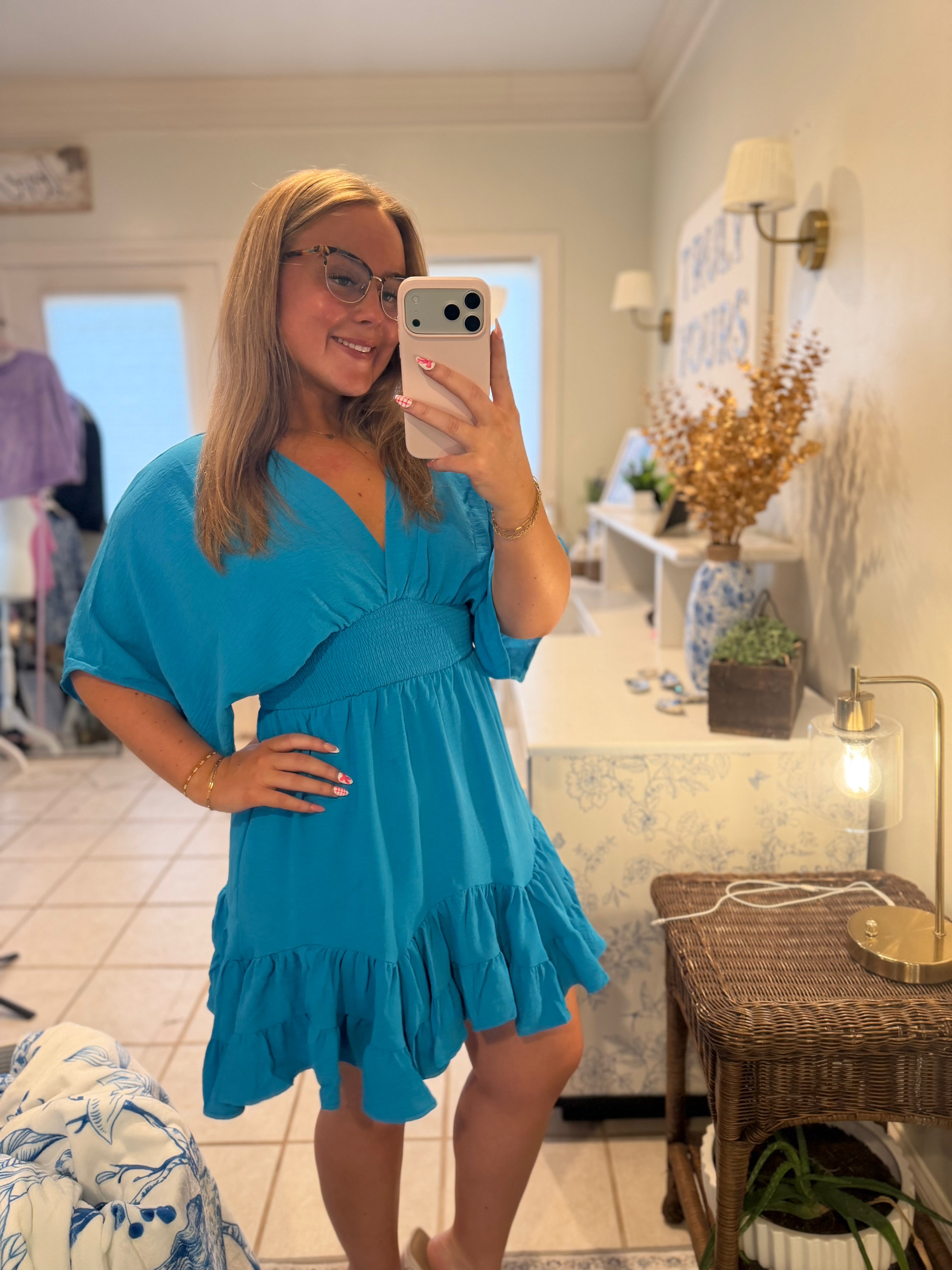 Blue Skies Smocked Dress