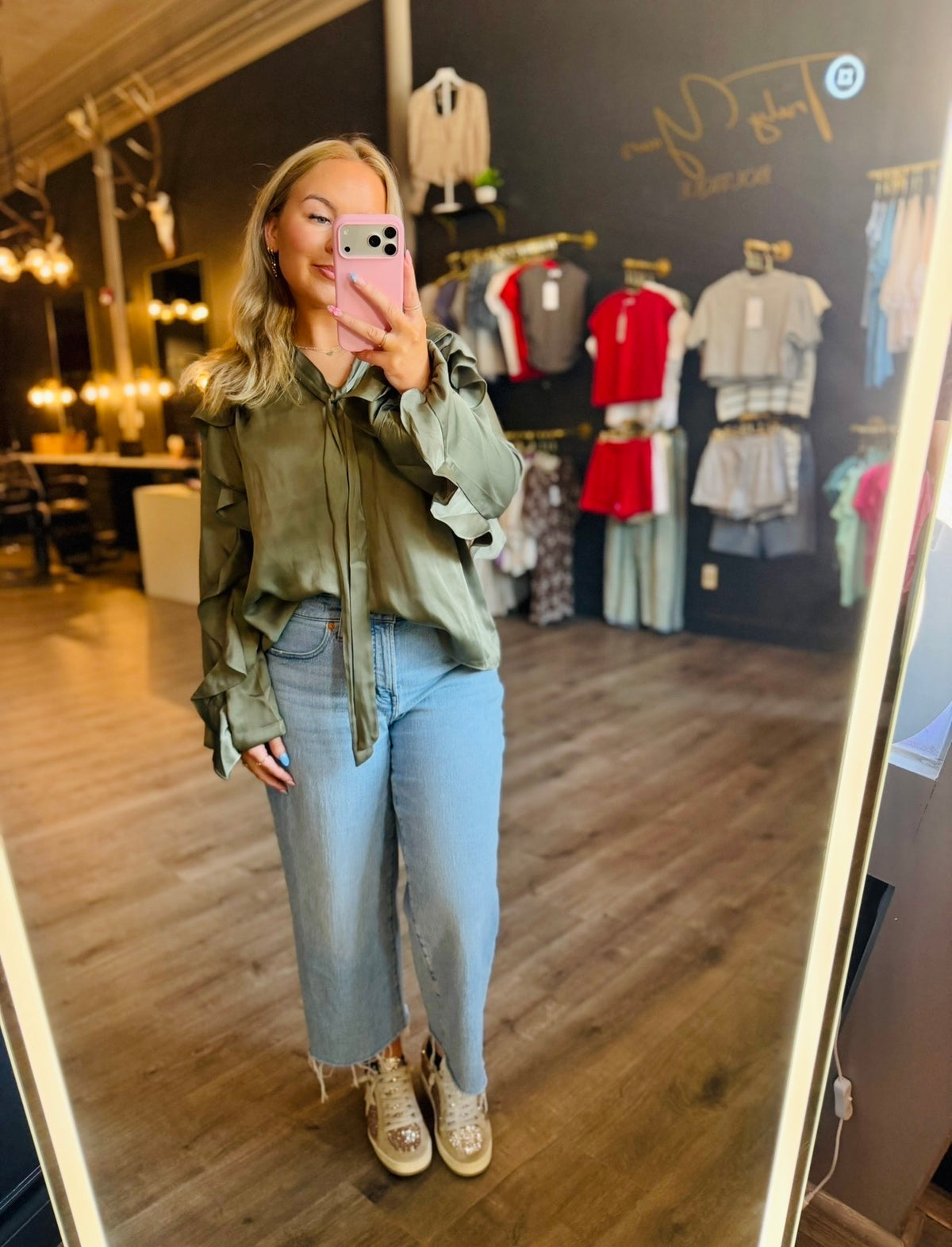 Olive You Satin Blouse