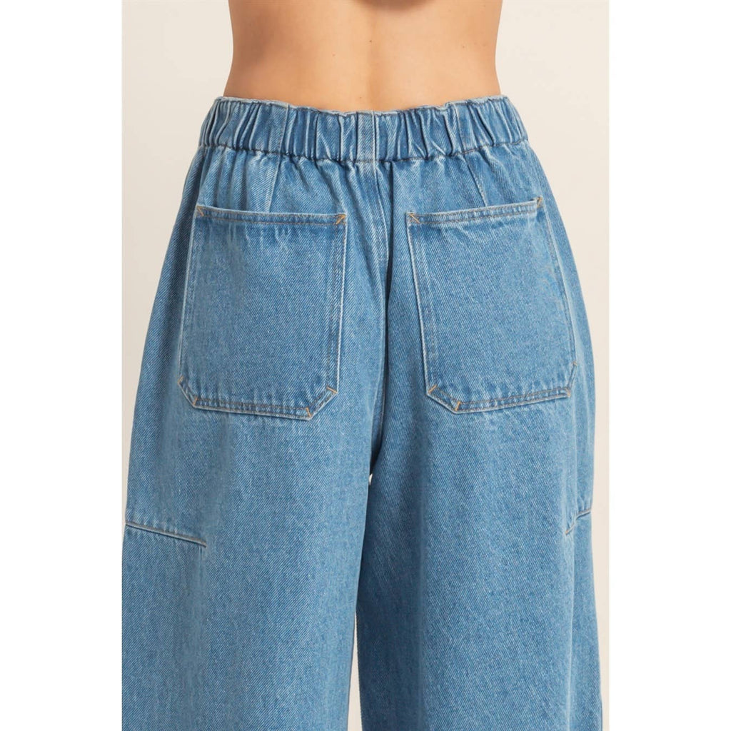 Wide Denim With Oversize Pockets