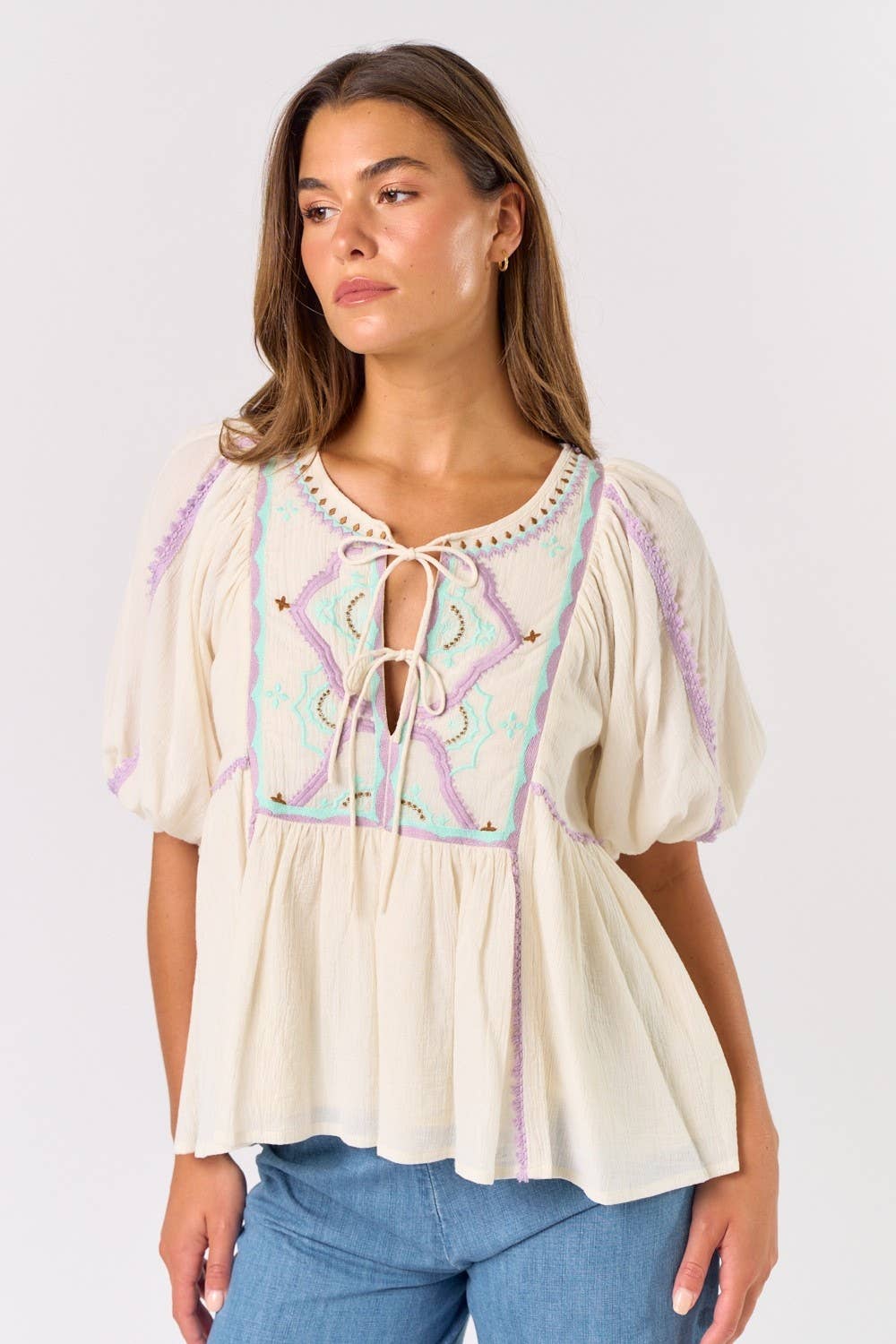 Pastel Polly Embroidered Top
