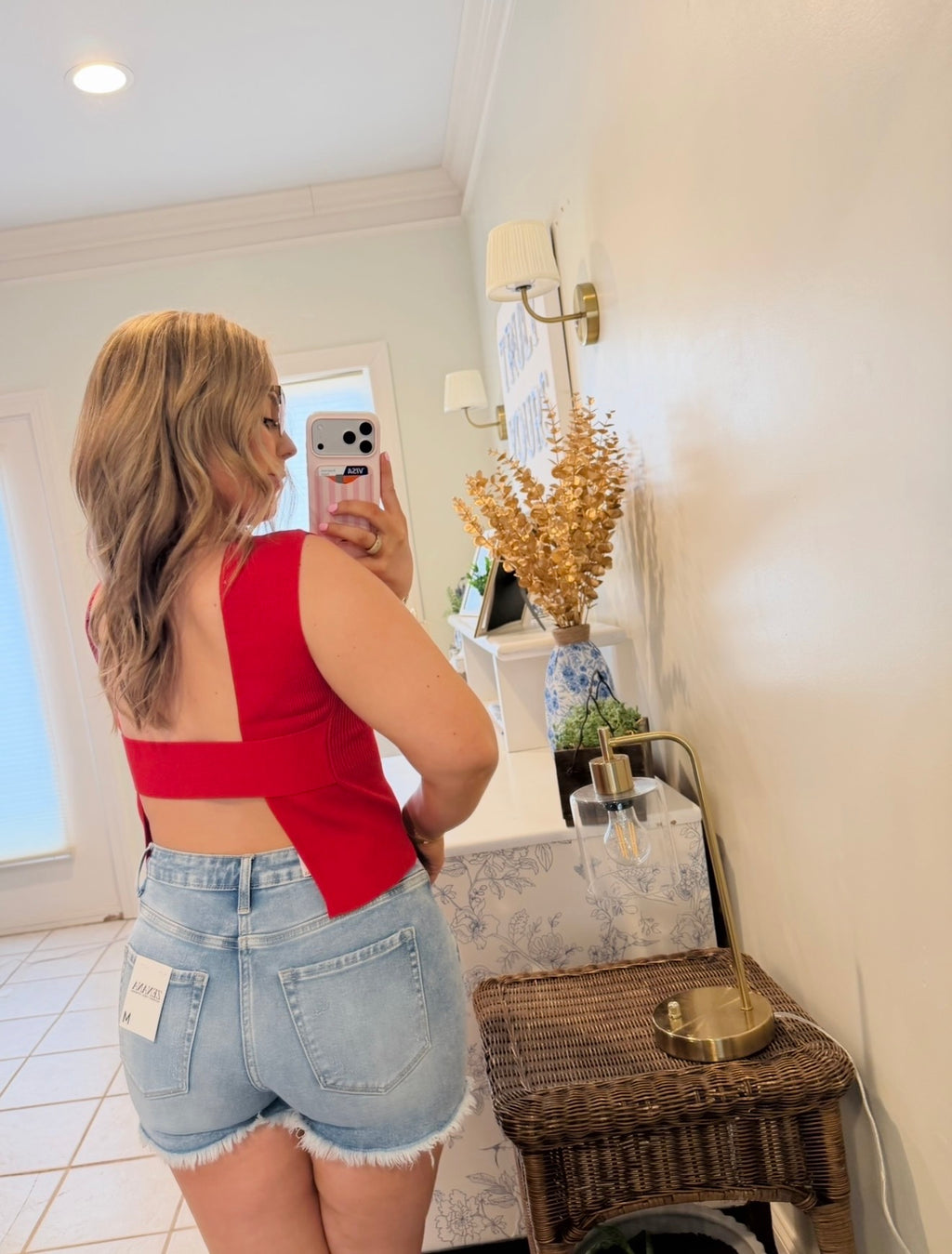 Red Backless Nights Top