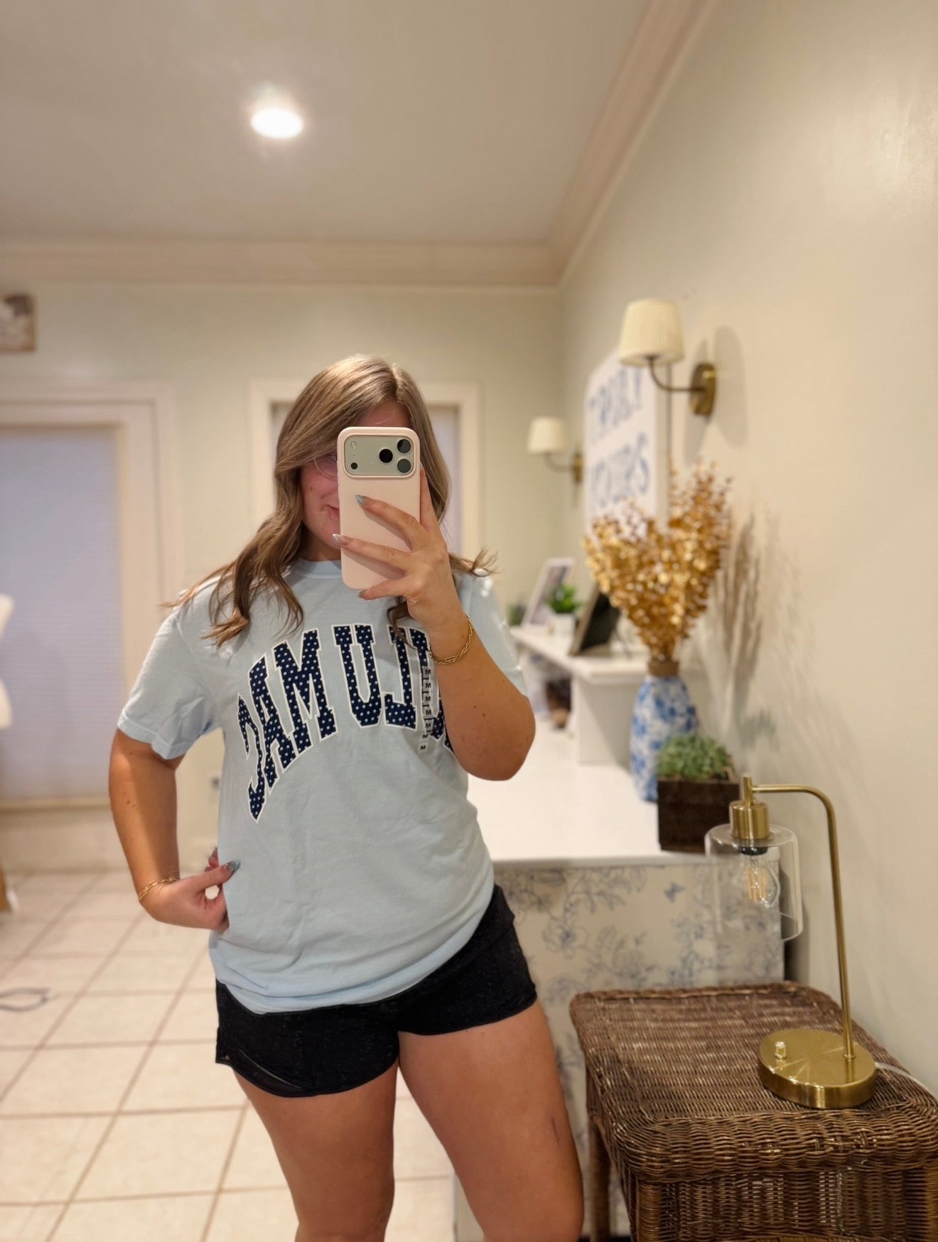 LULU MAC Blue and Navy Polka Dot