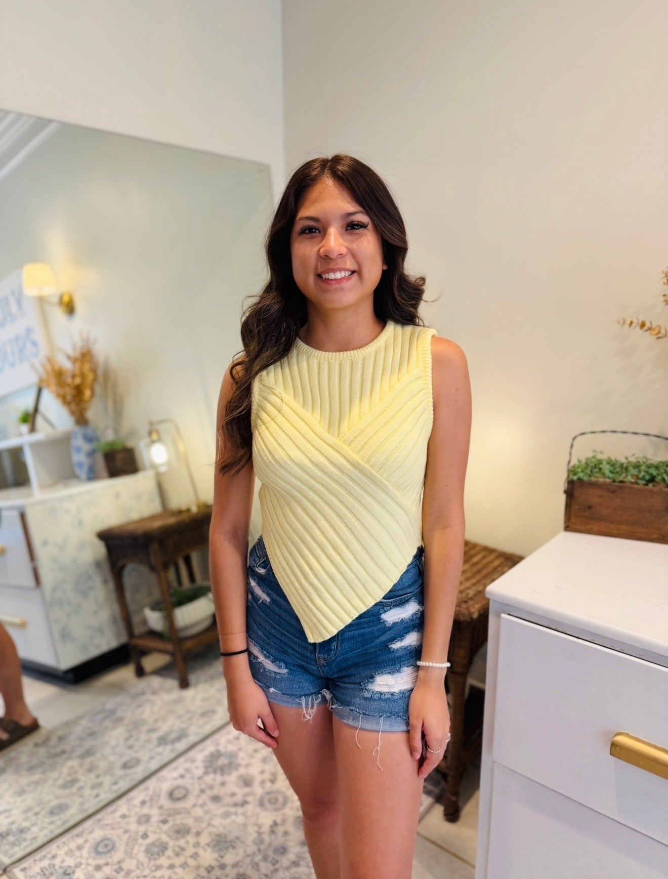 Yellow Knit Top