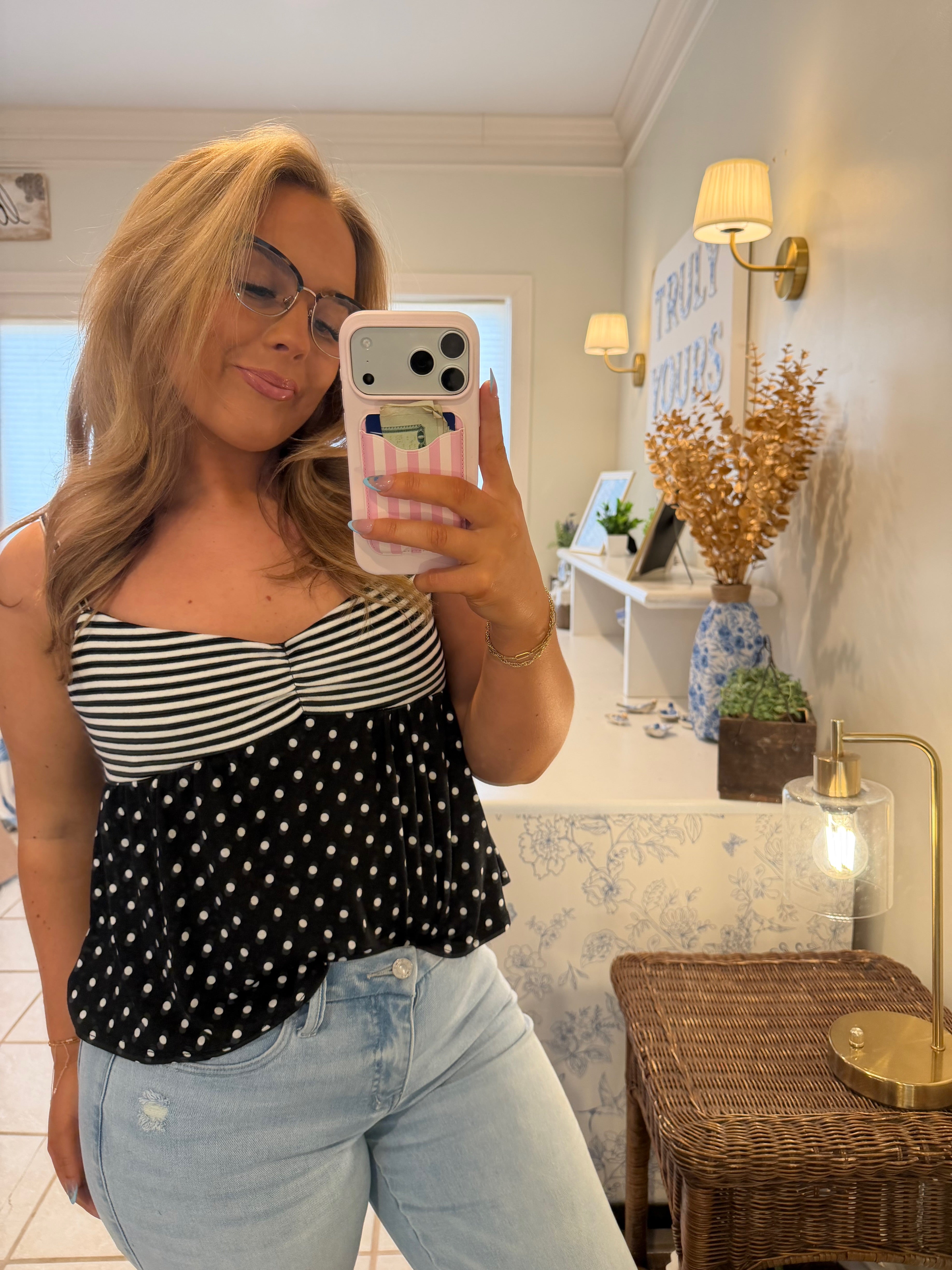 Polka Dot Striped Top