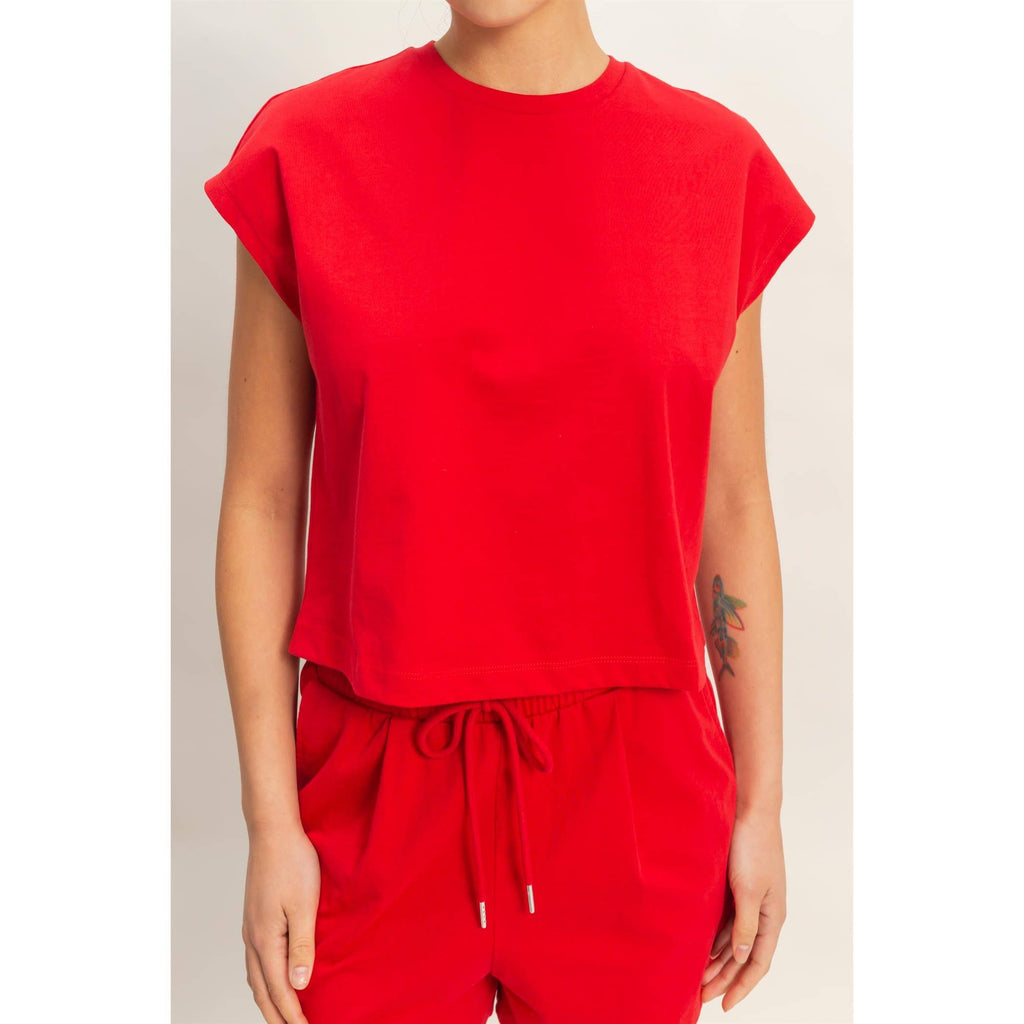 Red Boxy Top Set