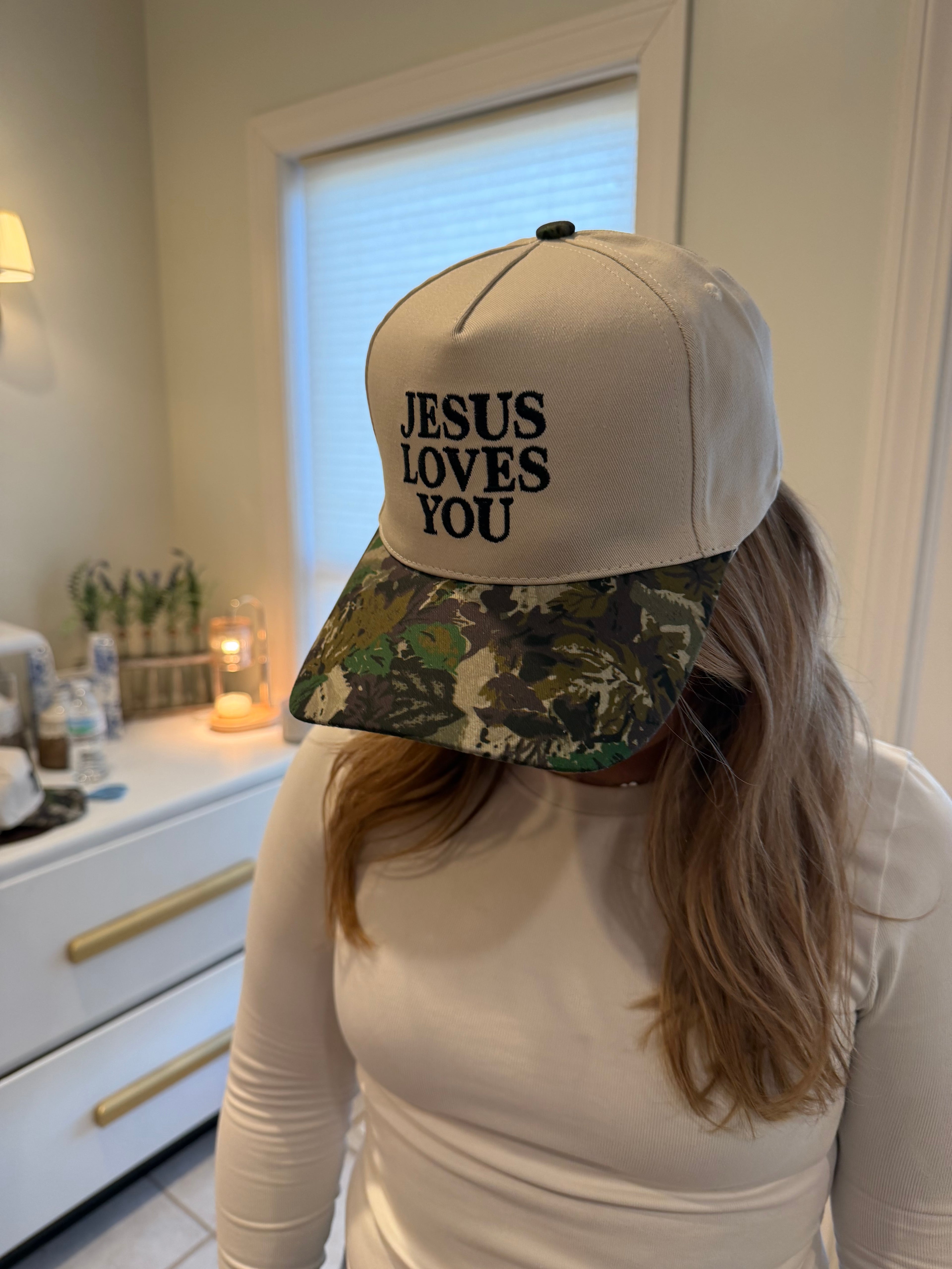 Jesus Loves You Camo Two Tone Hat 14