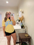 LULU MAC Yellow and Blue Polka Dot