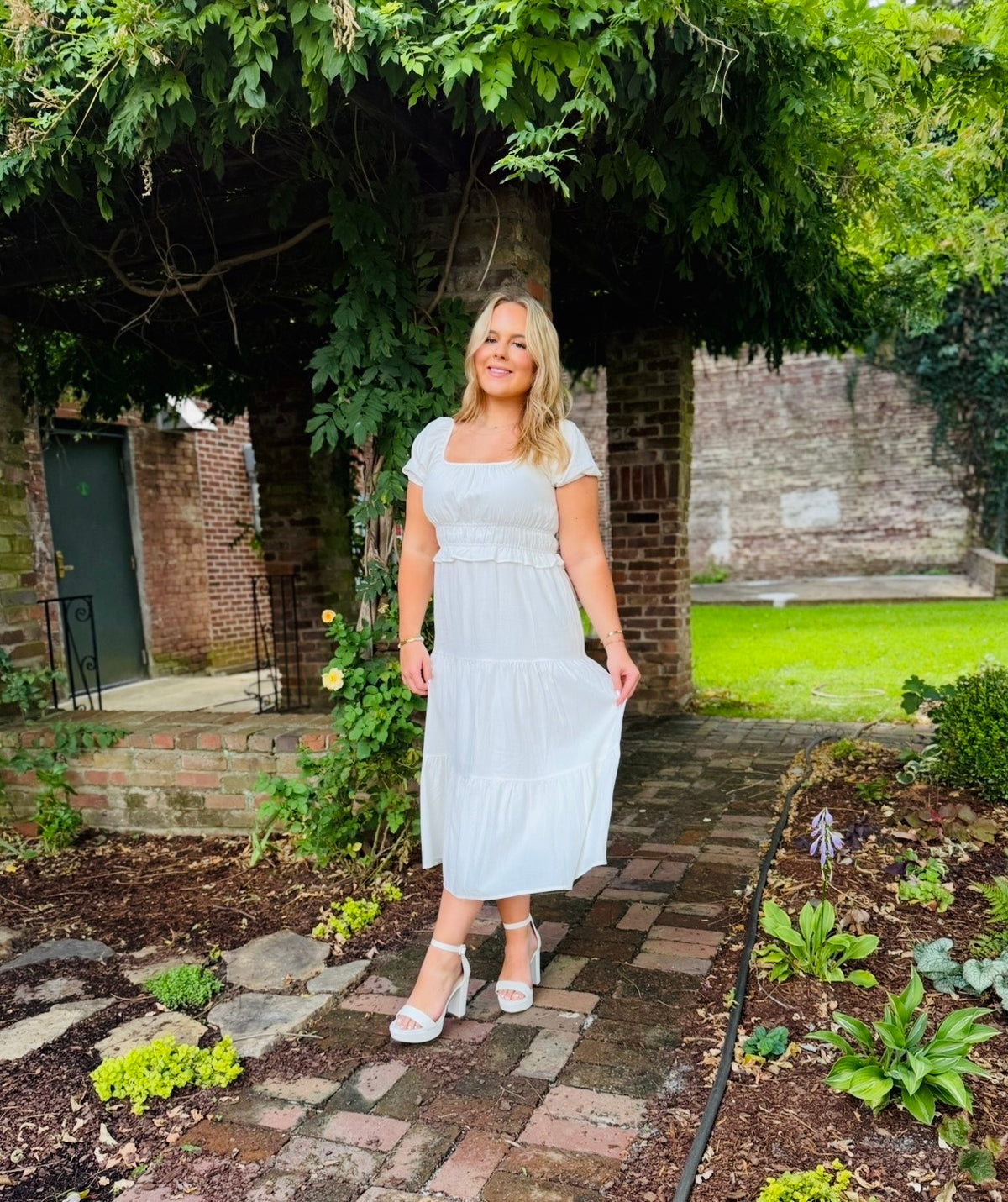 White Tiered Dress