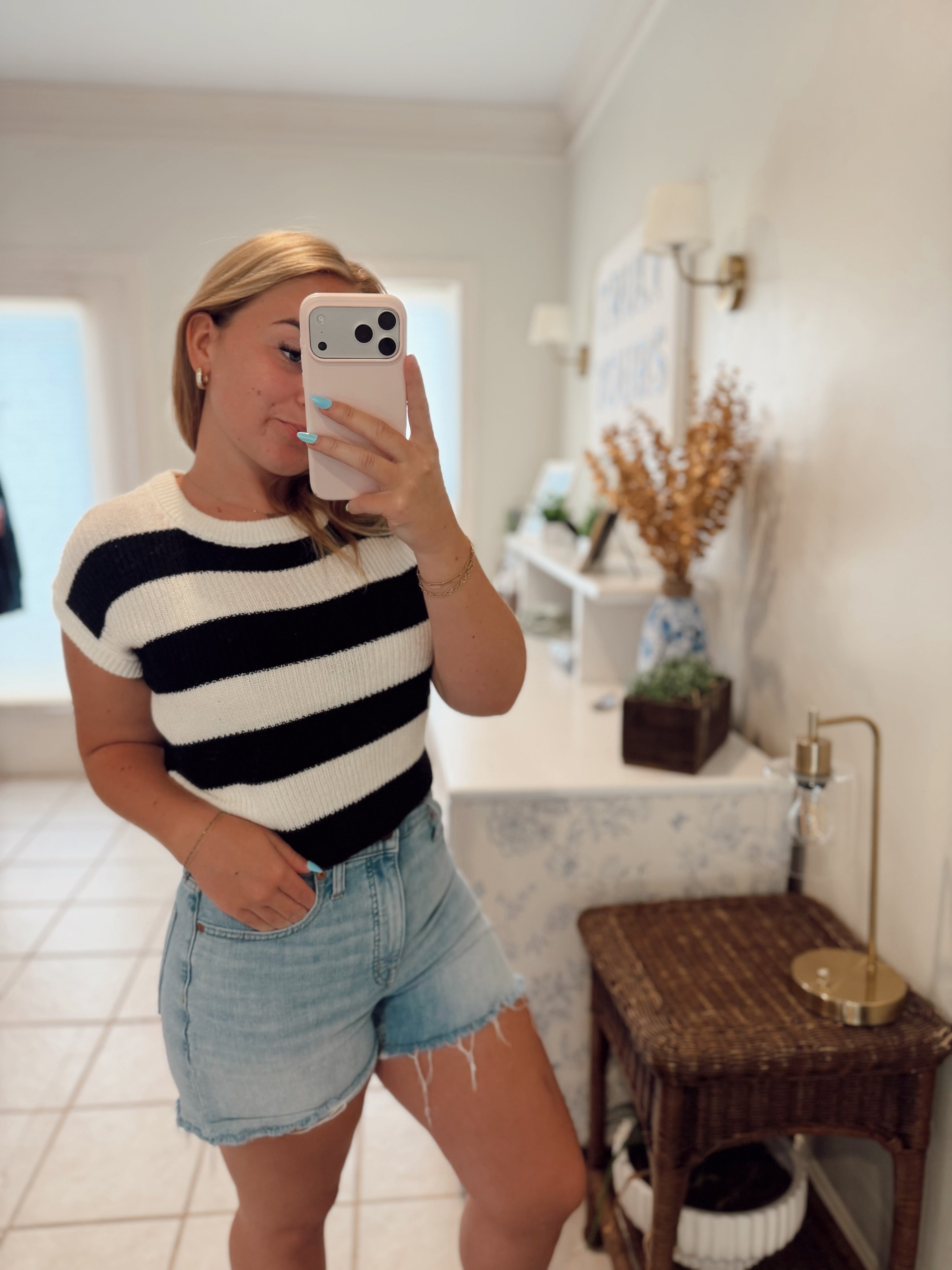 Striped Ribbed Knit Top