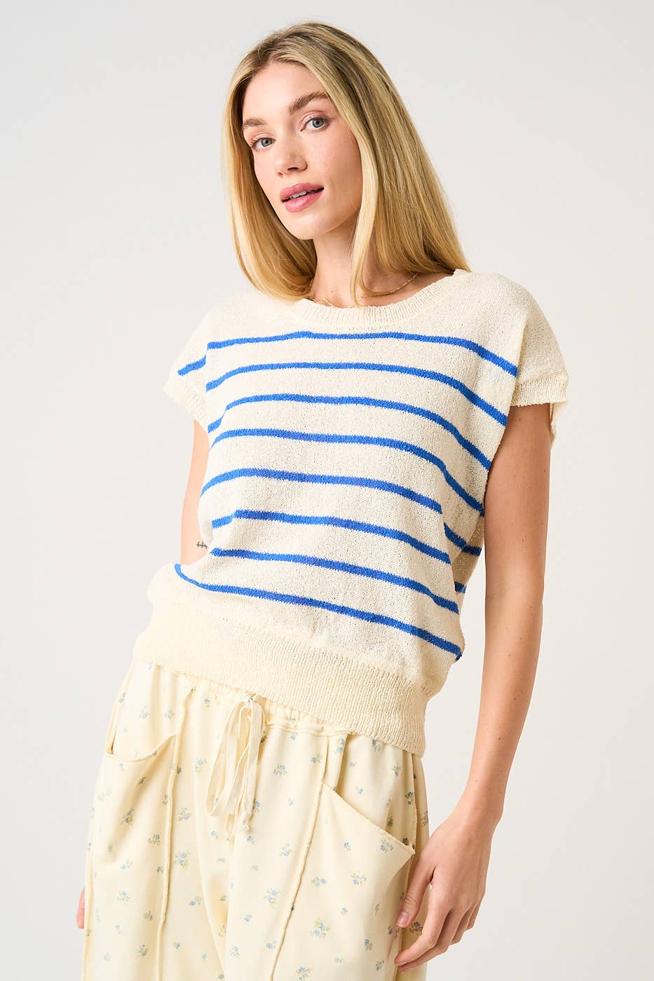 Royal Striped Light Knit Top