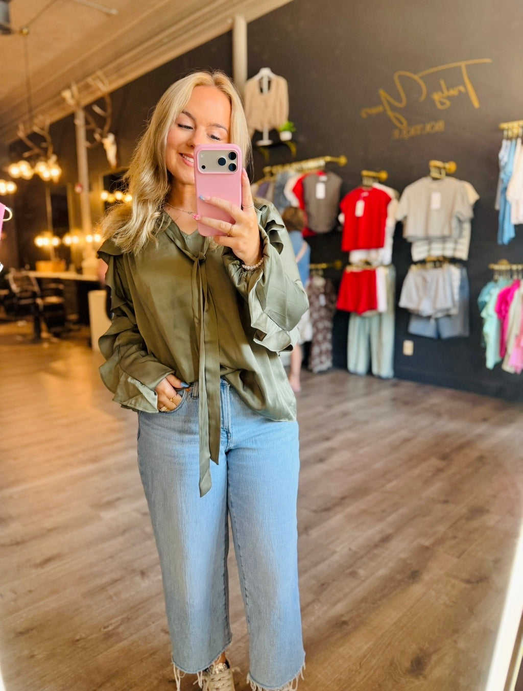 Olive You Satin Blouse