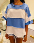 Cornflower Blue + White Striped Top