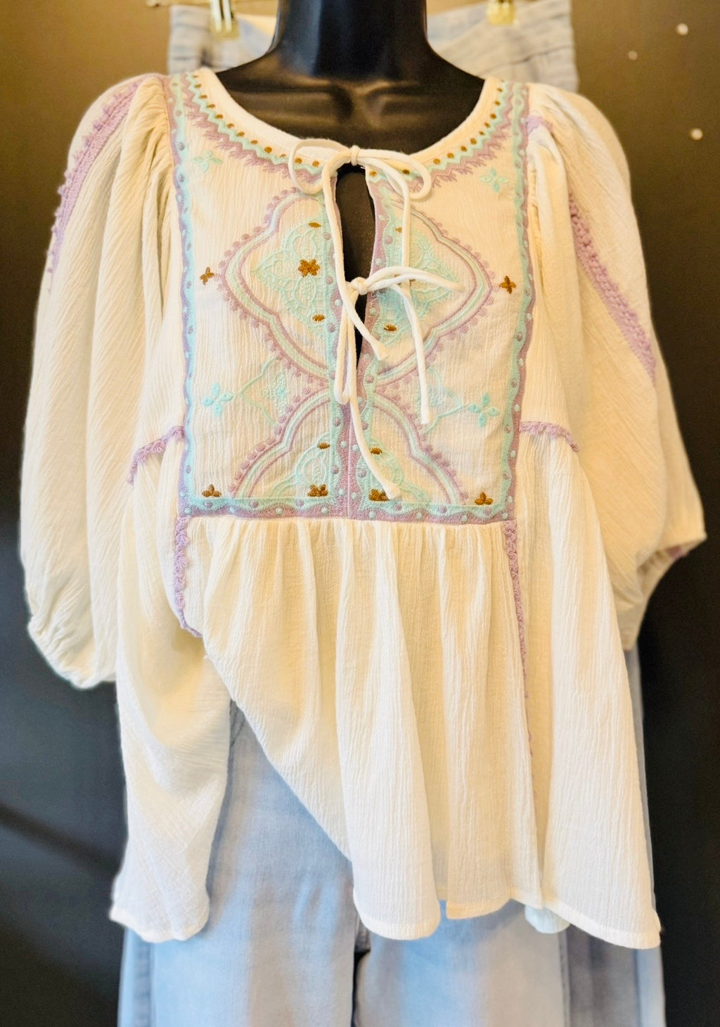 Pastel Polly Embroidered Top