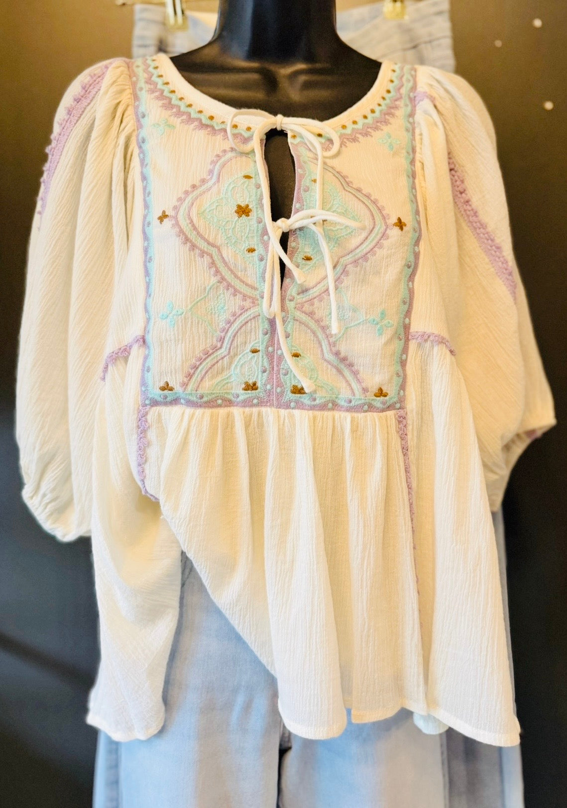 Pastel Polly Embroidered Top