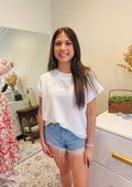 White Ribbed Top