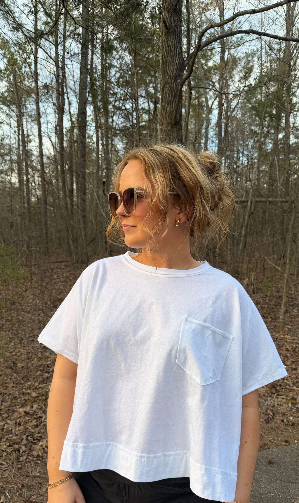 White Raw Edge Top