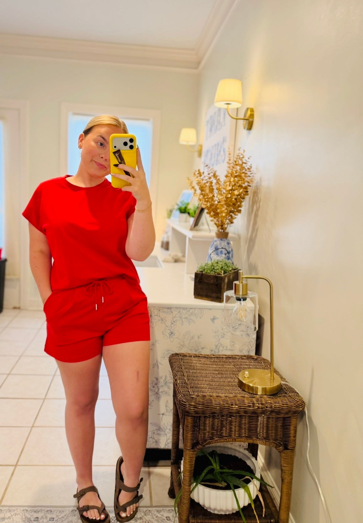 Red Boxy Top Set