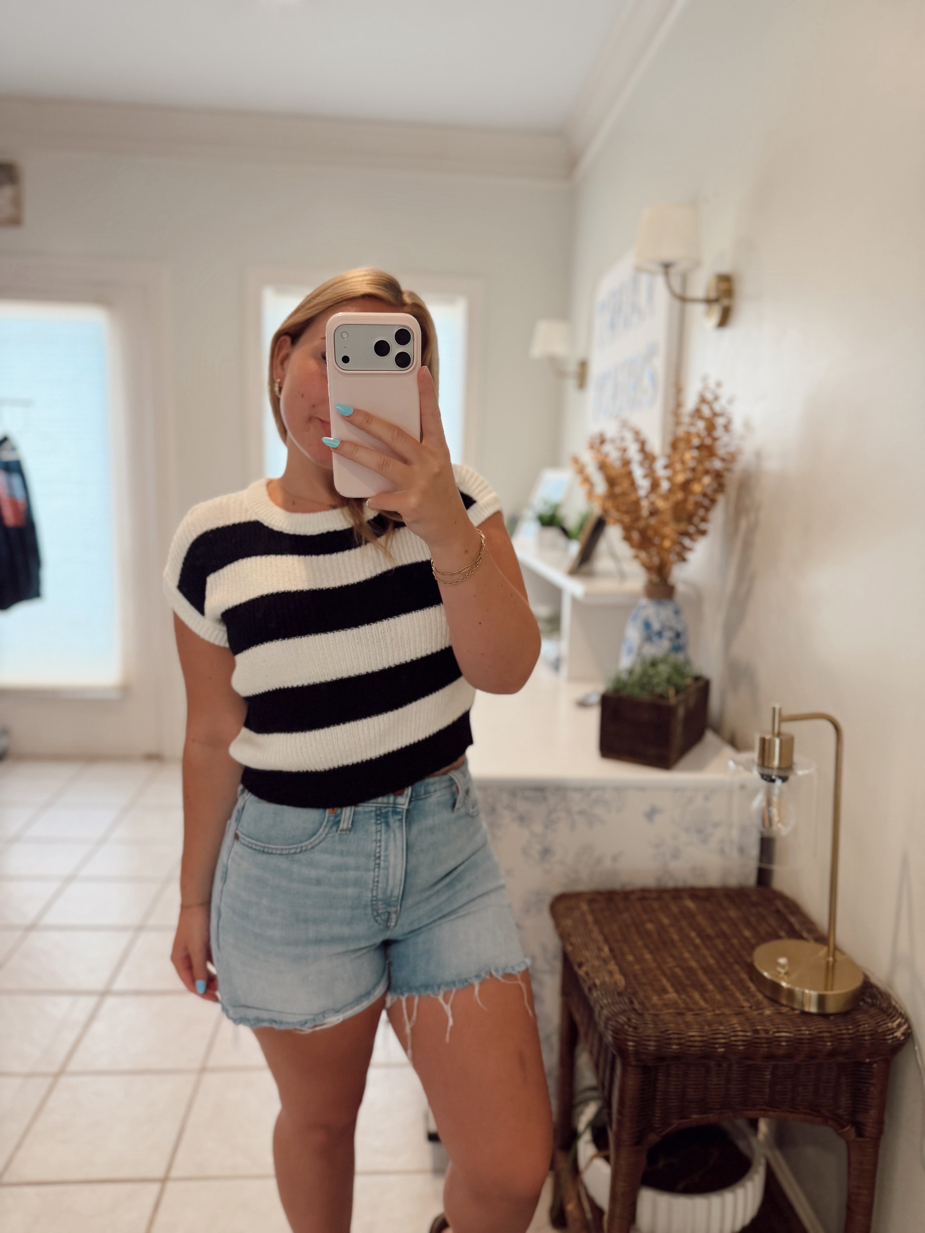 Striped Ribbed Knit Top