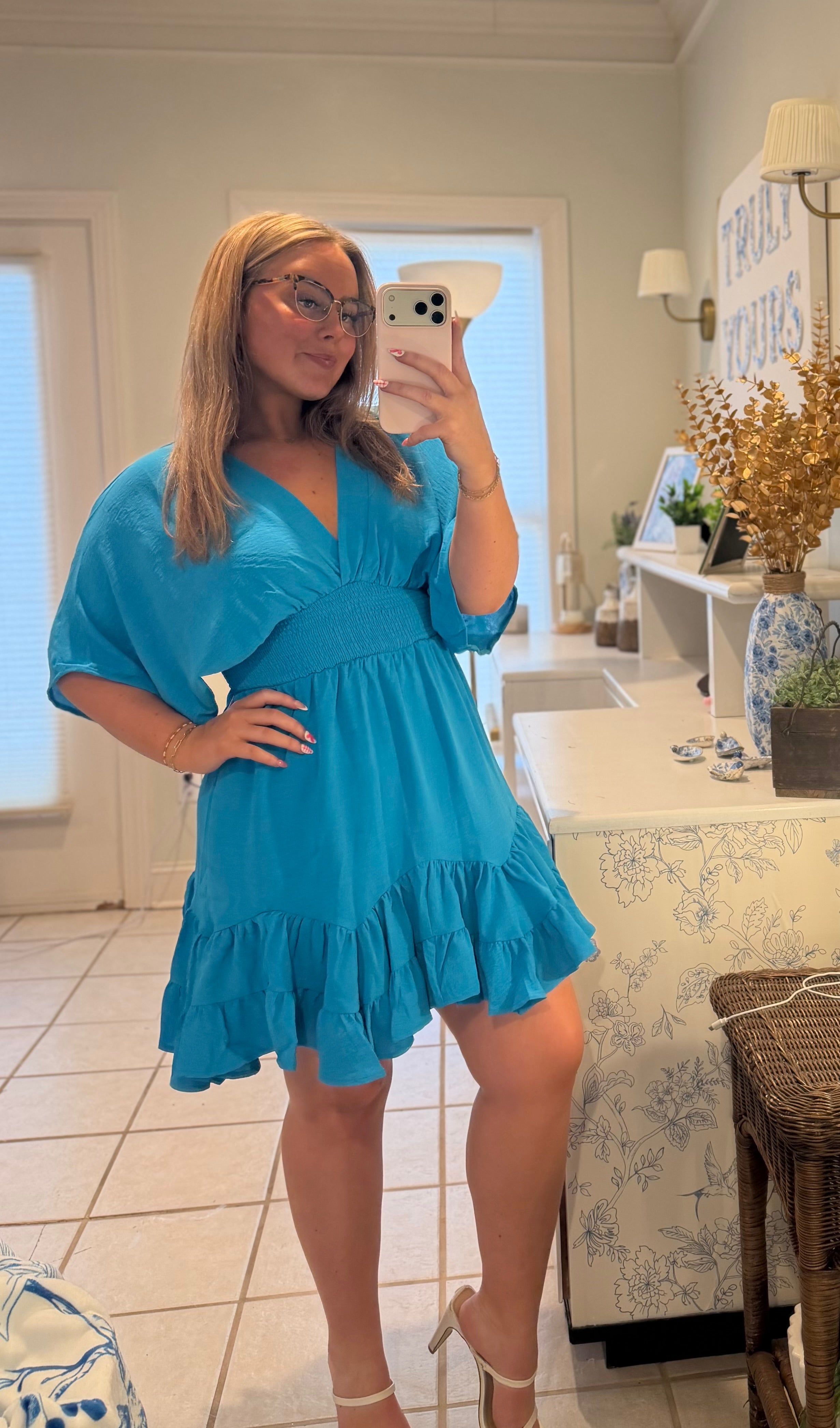 Blue Skies Smocked Dress