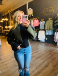 Color Block Mock Neck Sweater🖤