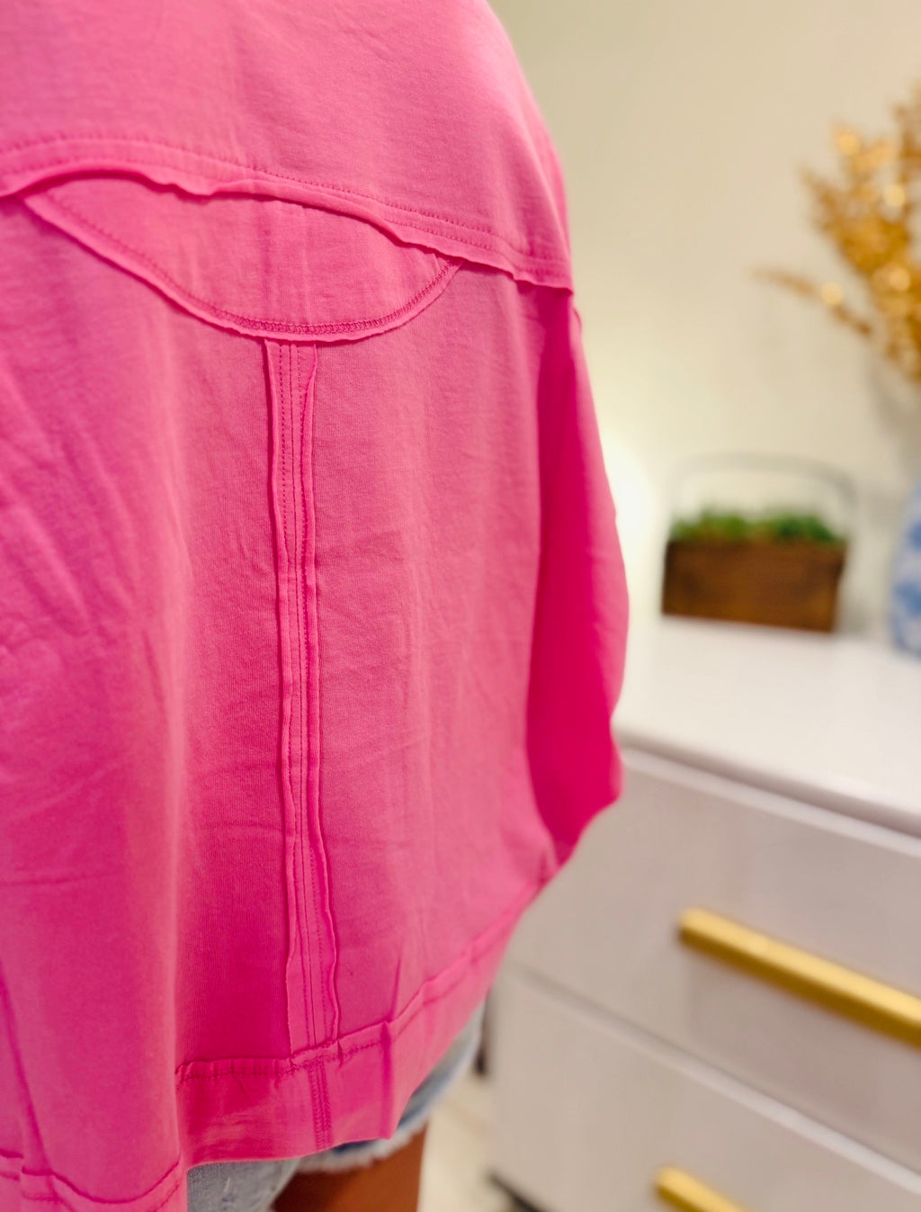 Pink Raw Edge Top