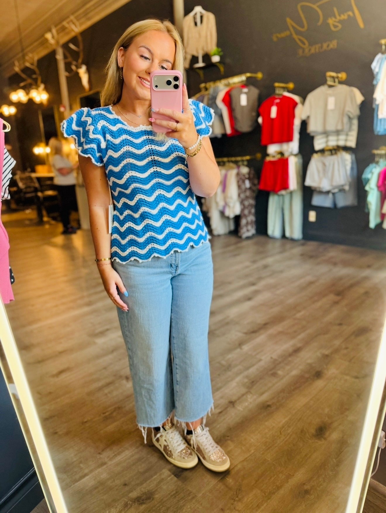 Blue Away Knit Top