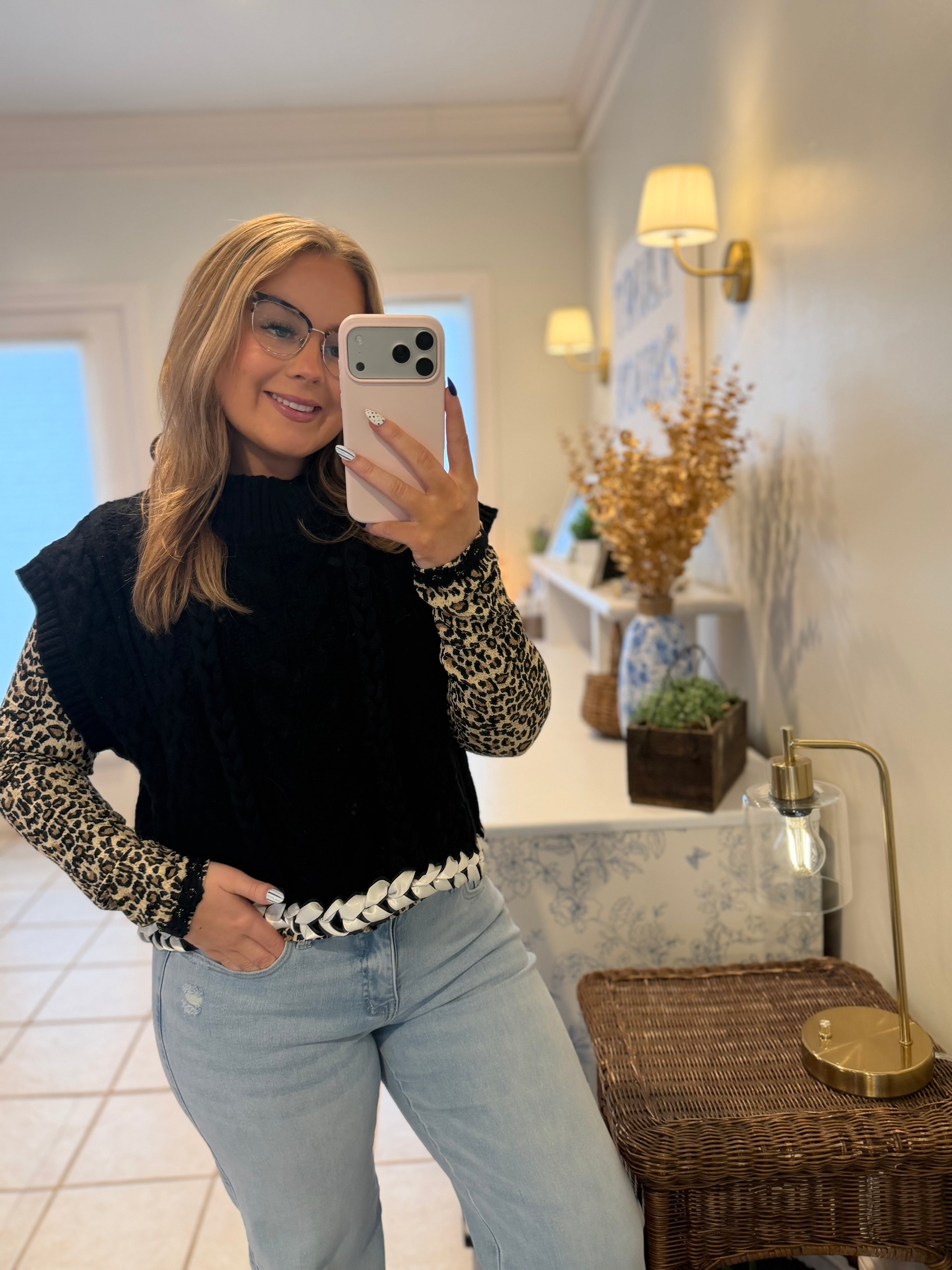 Braided Cable Knit Sweater Vest🖤