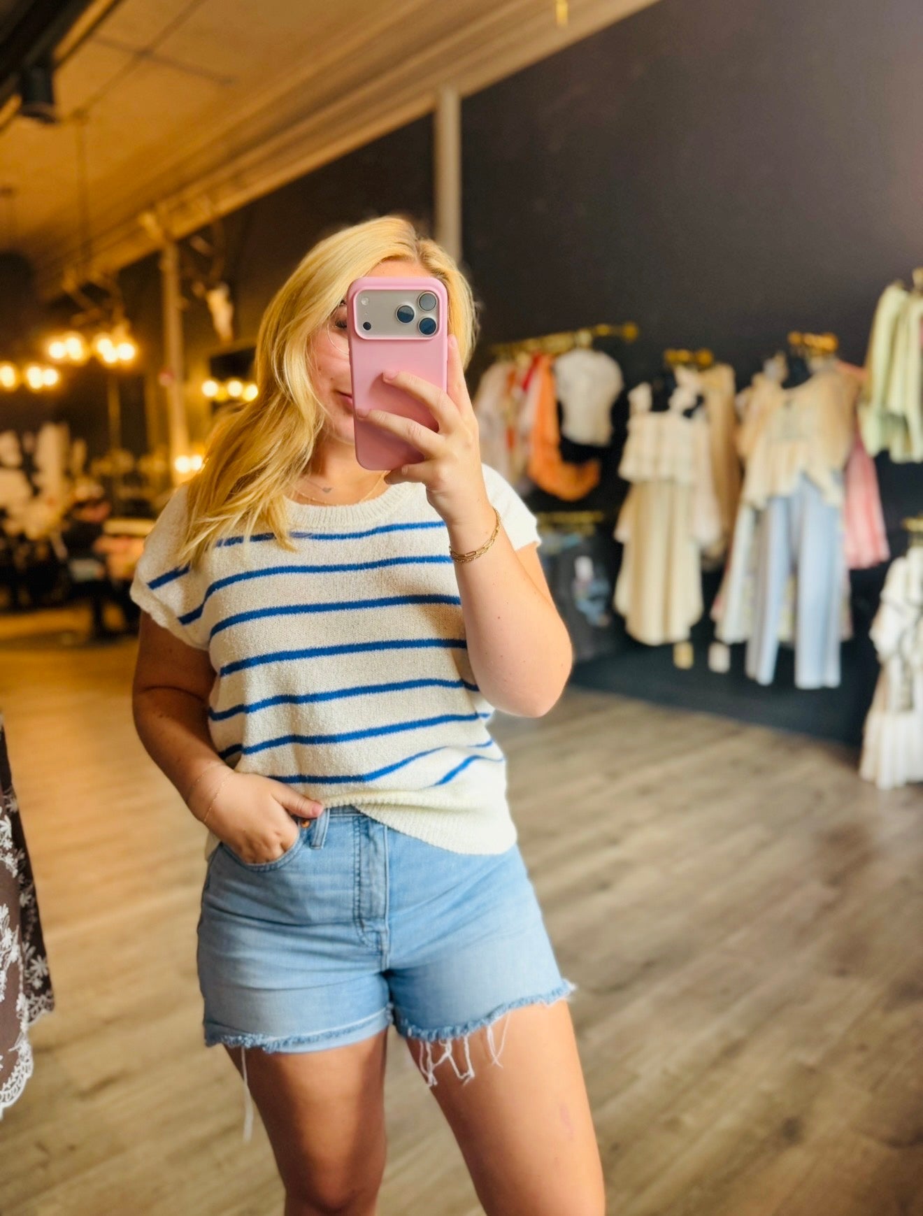 Royal Striped Light Knit Top