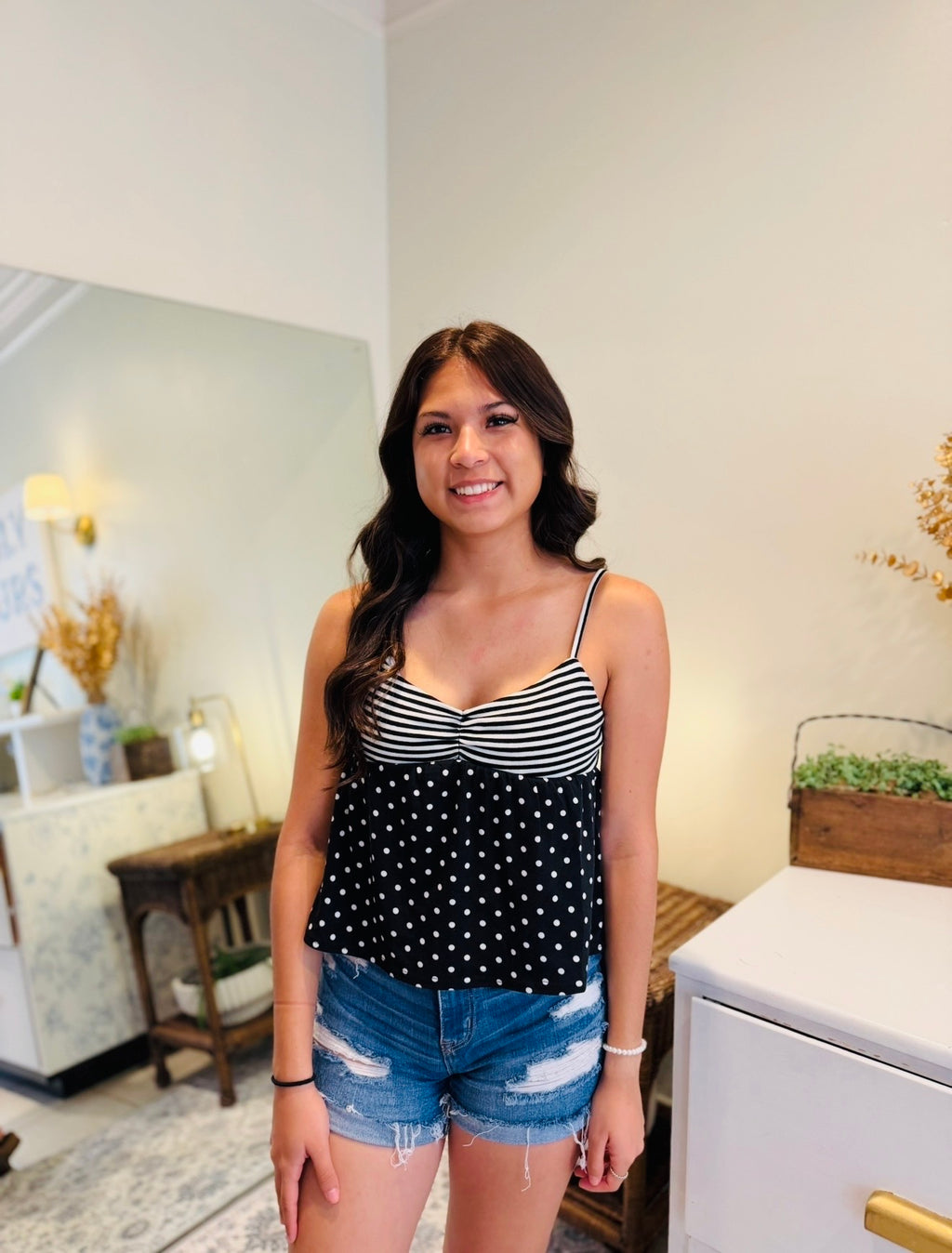 Polka Dot Striped Top