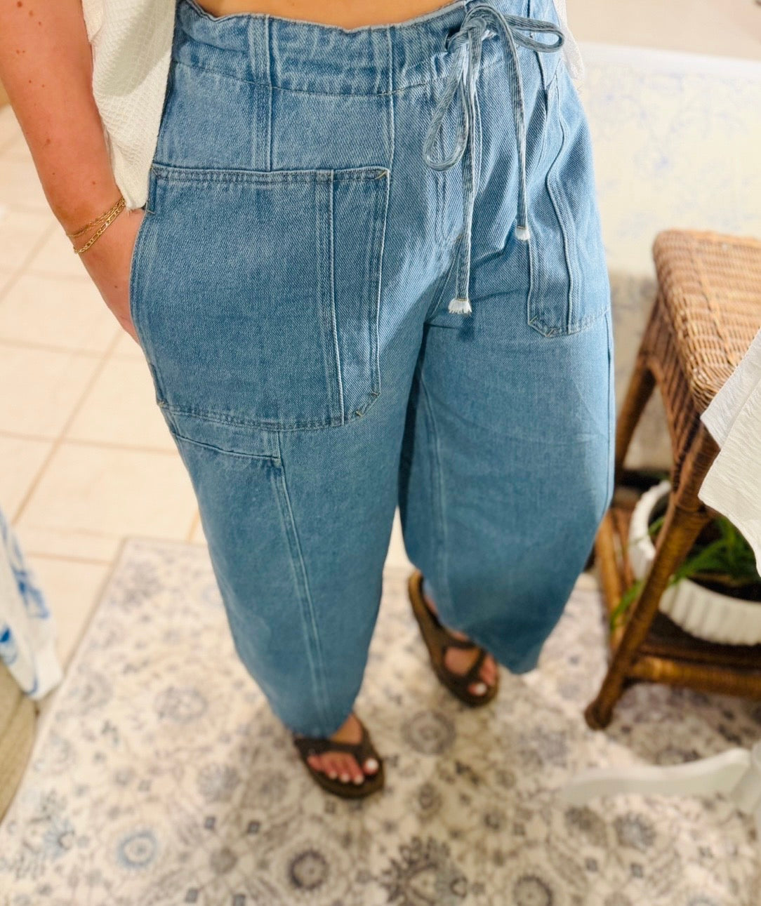 Wide Denim With Oversize Pockets