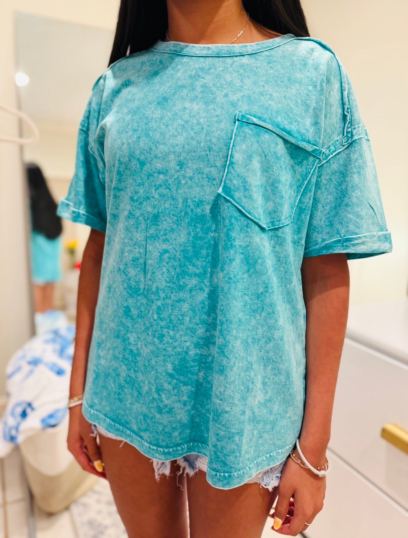 Green Acid Wash Top