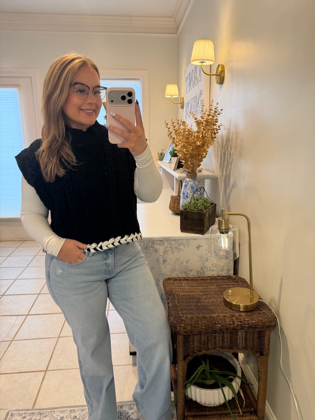 Braided Cable Knit Sweater Vest🖤
