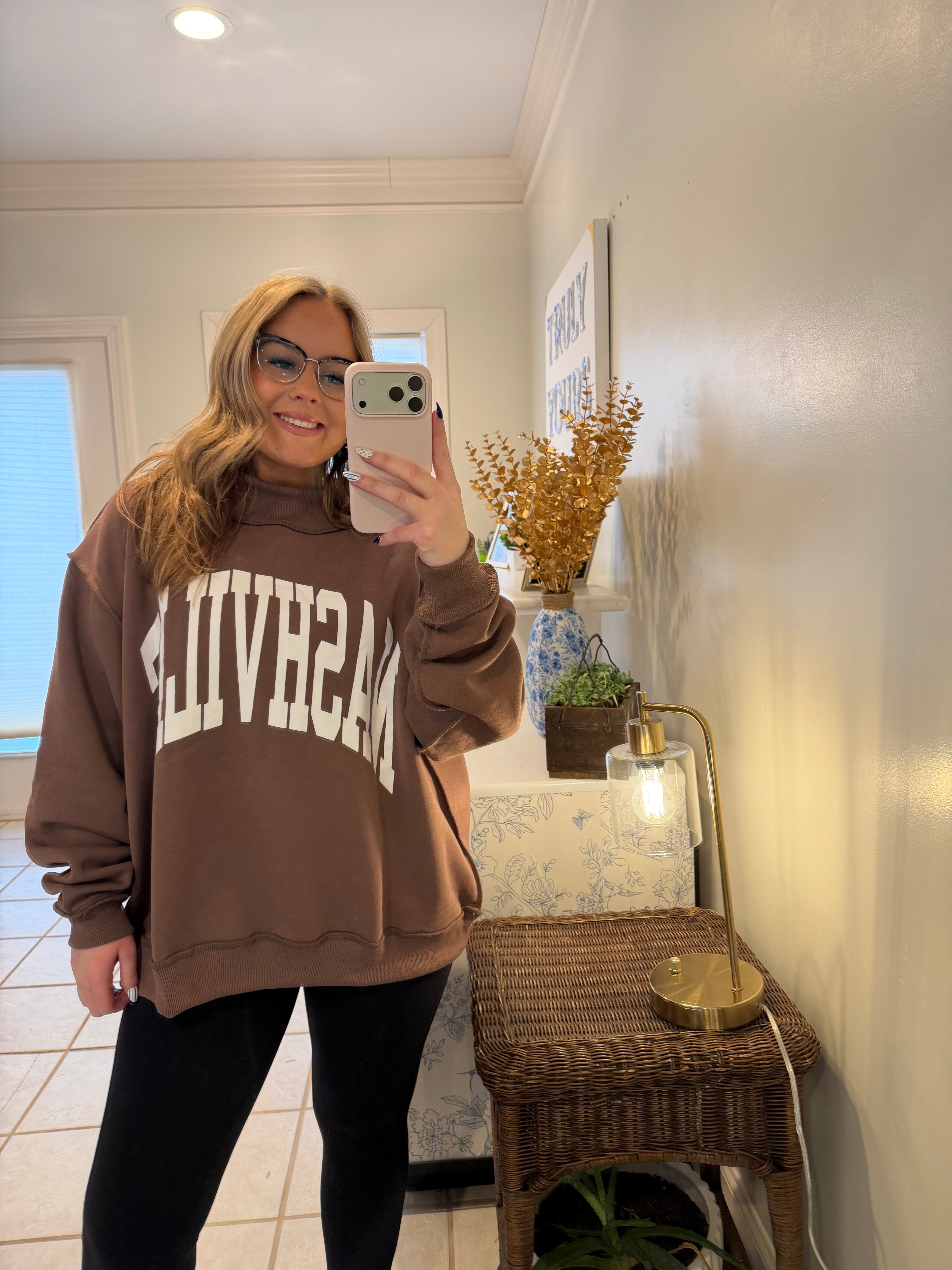 Nashville & Broadway Reversible Mock Neck Sweatshirt