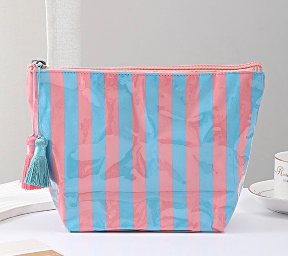 Striped Waterproof Bag with Tassels