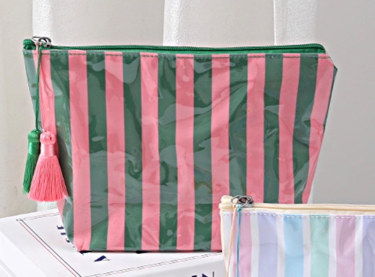 Striped Waterproof Bag with Tassels