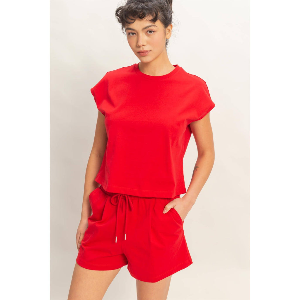 Red Boxy Top Set