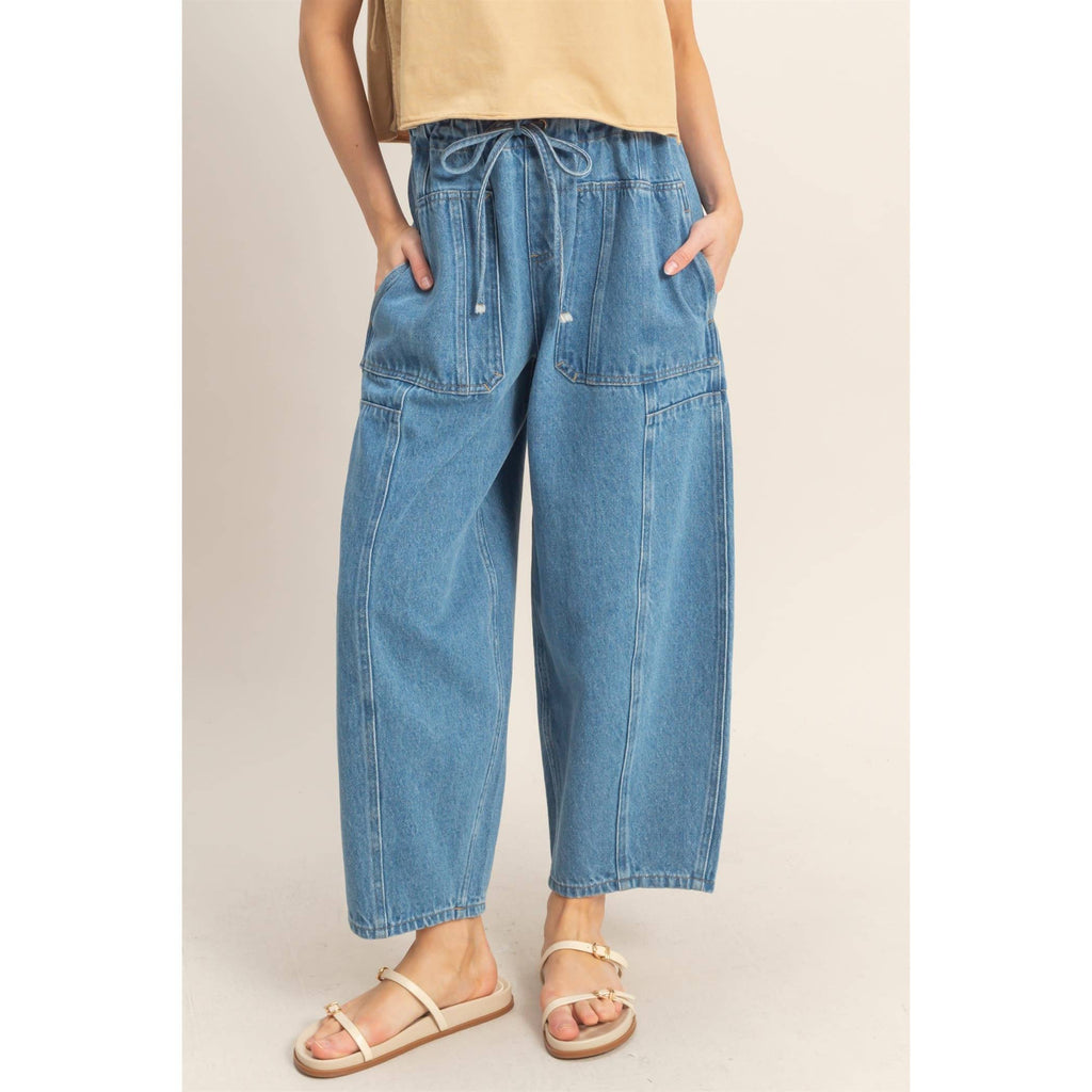 Wide Denim With Oversize Pockets