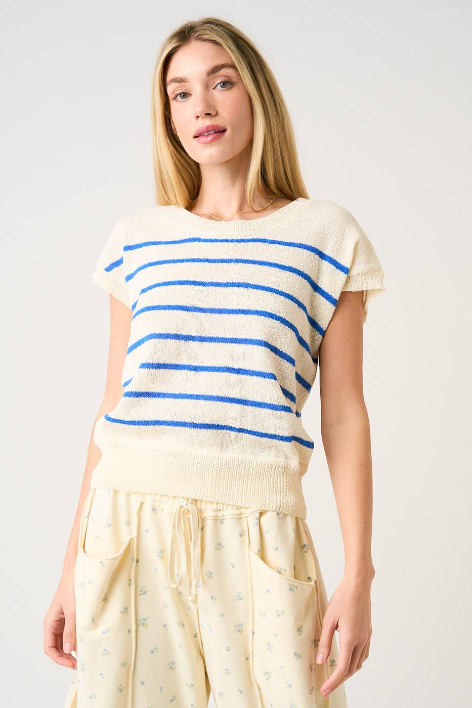 Royal Striped Light Knit Top