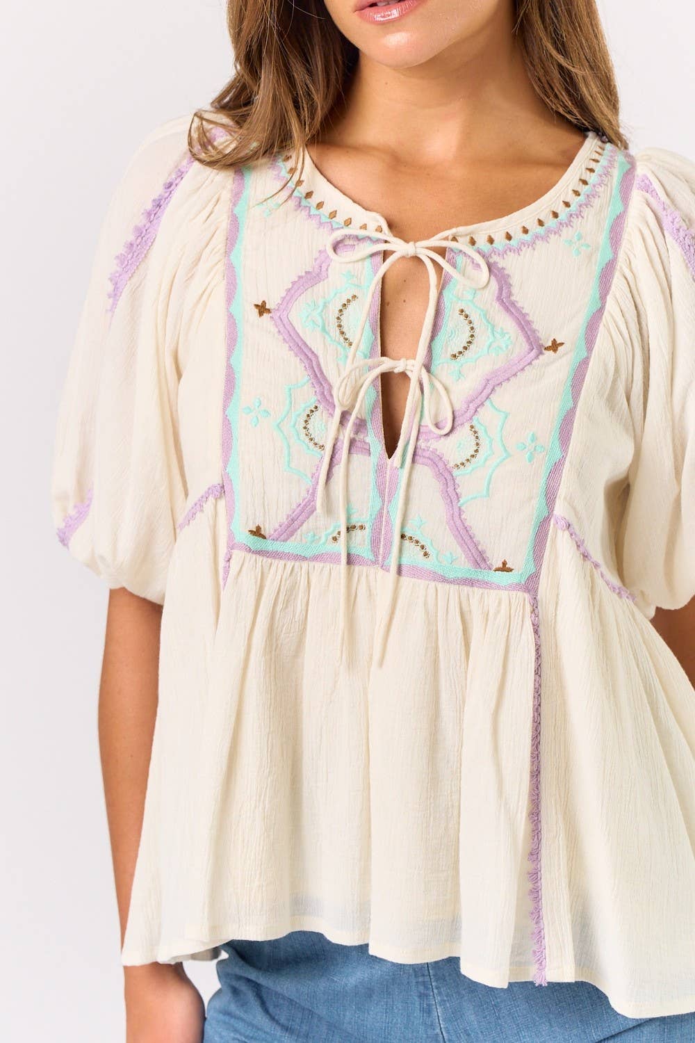 Pastel Polly Embroidered Top